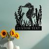 Metal Seahorse Wall Art Nautical Ocean Beach Decor Steel Marine Life Sign