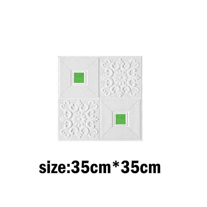 Waterproof and Moisture Proof 35x35cm 3D Tile Brick Wall Sticker Self-Adhesive Foam Board Wallpaper Bedroom Room Home Decoration