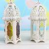 Vintage Hollow Moroccan Iron Lantern Tea Light Hanging Candle Holder Candlestick