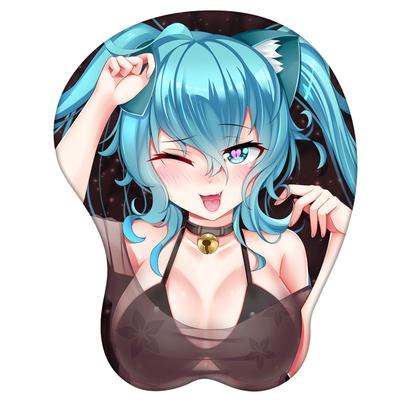 Kreativní 3D animace silikonové podložky pod myš Sexy prsa Silikonová podložka pod myš pro muže Opěrka zápěstí