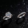 Luxury Exquisite CopperColor Princess Ring for Women Fashion Inlaid White Zircon Stones Wedding Rings Set Engagement Jewelry