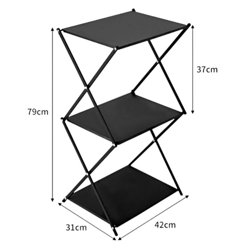 Camping 3level Folding Storage Rack Portable Picnic Grill Lightweight And Durable Large Capacity Storage Rack For Home Finishing Folding Rack