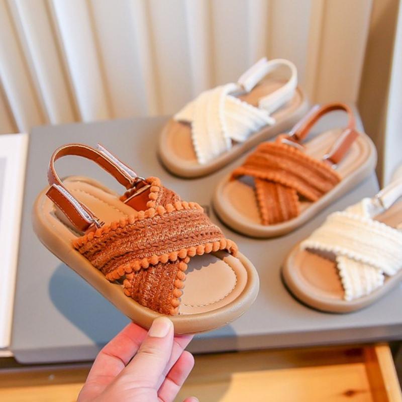 Letnie buty plażowe dla dziewczynek Styl etniczny Dziecięce sandały casualowe Miękka podeszwa Modne buty dziecięce Retro Buty księżniczki