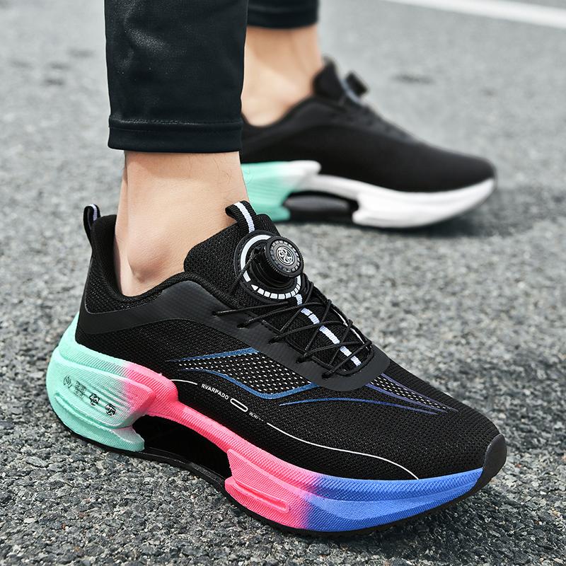 High Quality Walking Men's Sneakers Basketabll Breathable Rotating Button Shoes For Men Lightweight Running Sport Women's Shoes