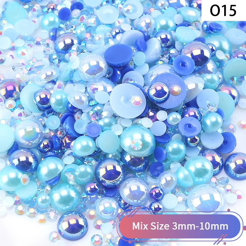 Yantuo 1000g Mixed Packaging Flat Back Pearls Resin Rhinestone Jelly Rhinestones Bulk Abs Loose Pearl for DIY Decoration