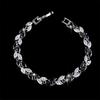 Multicolor Cubic Zirconia Leaf Ear of Wheat Pendant Bracelet, Silver Plated Crystal Women Jewelry, Birthday Gift for Her