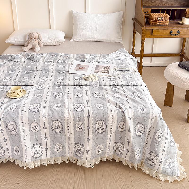 Ausmeng Prinzessinnenstil Gewaschene Baumwolle Sojafaser Steppdecke