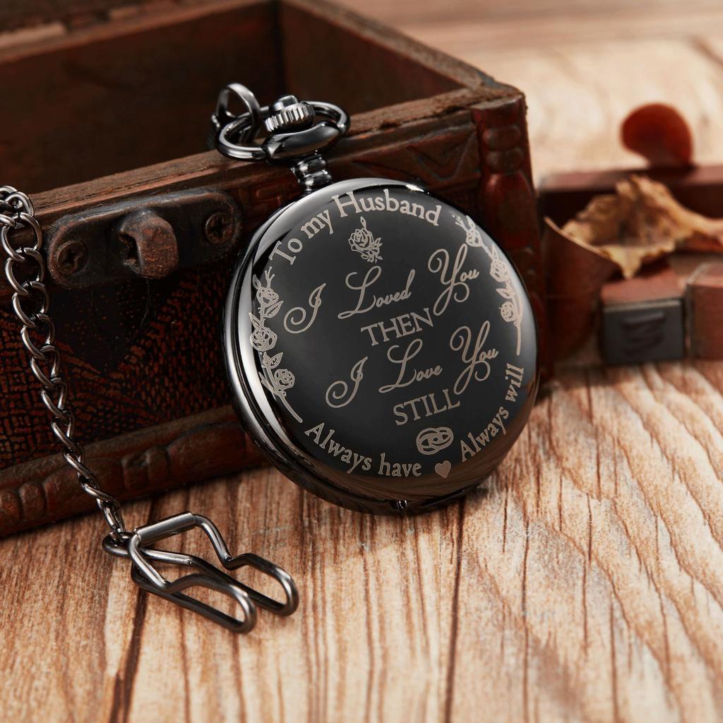 Engraved Vintage Quartz Pocket Watch Pendant Vintage Pocket Watch
