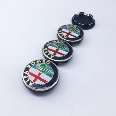 4 piezas/Set 50MM para Giulietta GTAM Mito Brera Giulia F1 Logo de Cubo de Rueda de Coche Juego de Decoración de Tapa de Cubo