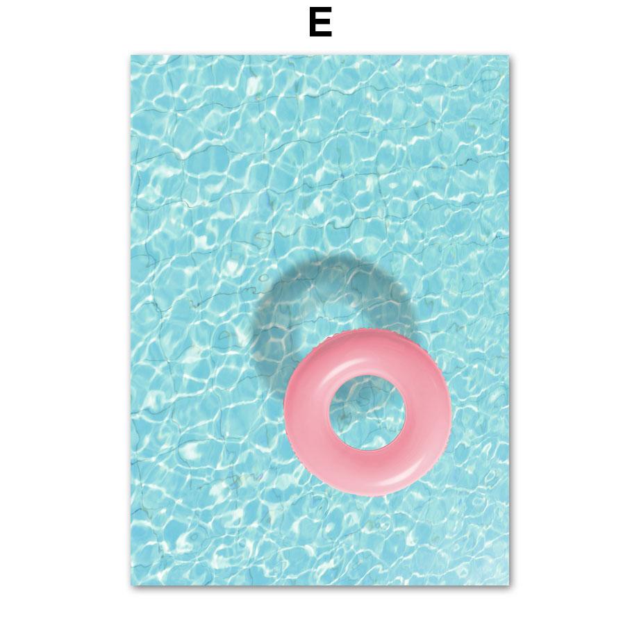 Pink Sea Ship Donut Lifebuoy Balloon Starfish Monstera Love Posters Nordic Wall Art Canvas Painting Living Room Home Decor