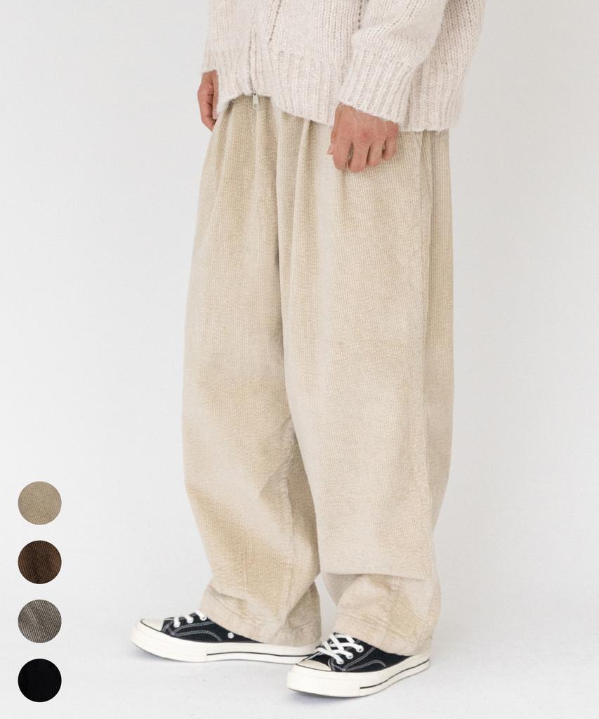 AOTT Corduroy Double-Pleat Wide Balloon Pants 4 Colors