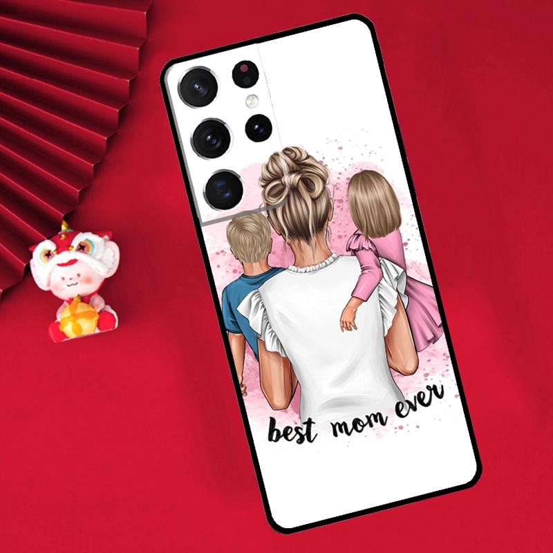 Baby Mom Daughter Girl Son Dad Case For Samsung Galaxy S24 S26 Ultra S21 S22 S20 S23 S25 Ultra Plus S10 S25 FE Cover Funda
