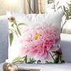 Dekoracyjna poszewka na poduszkę z motywem kwiatów piwonii, kwadratowa poszewka na poduszkę do salonu i sypialni