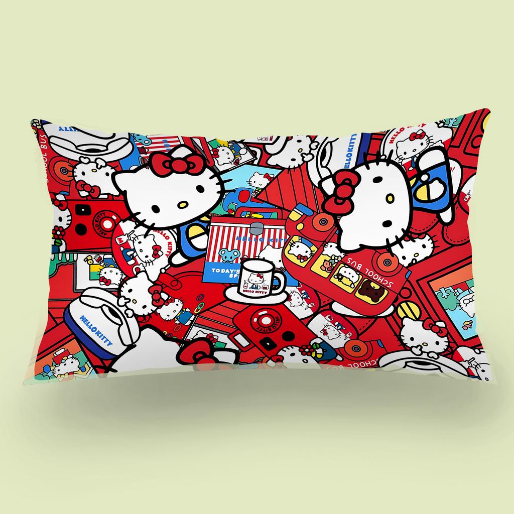 Cartoon cute Hello Kitty Pillow Covers Cartoon Sofa Decorative Home Double-sided Printing Short Plush Cute Cushion Cover