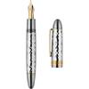 MAJOHN Ti-P141 Titanium Alloy Piston Fountain Pen Metal Hammer Pattern Version Fountain Pen School Office Supplies Stationery