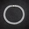 925 Sterling Silver  Elegant 18CM  Zircon Crystal Bracelet for Women Engagement Wedding Gift