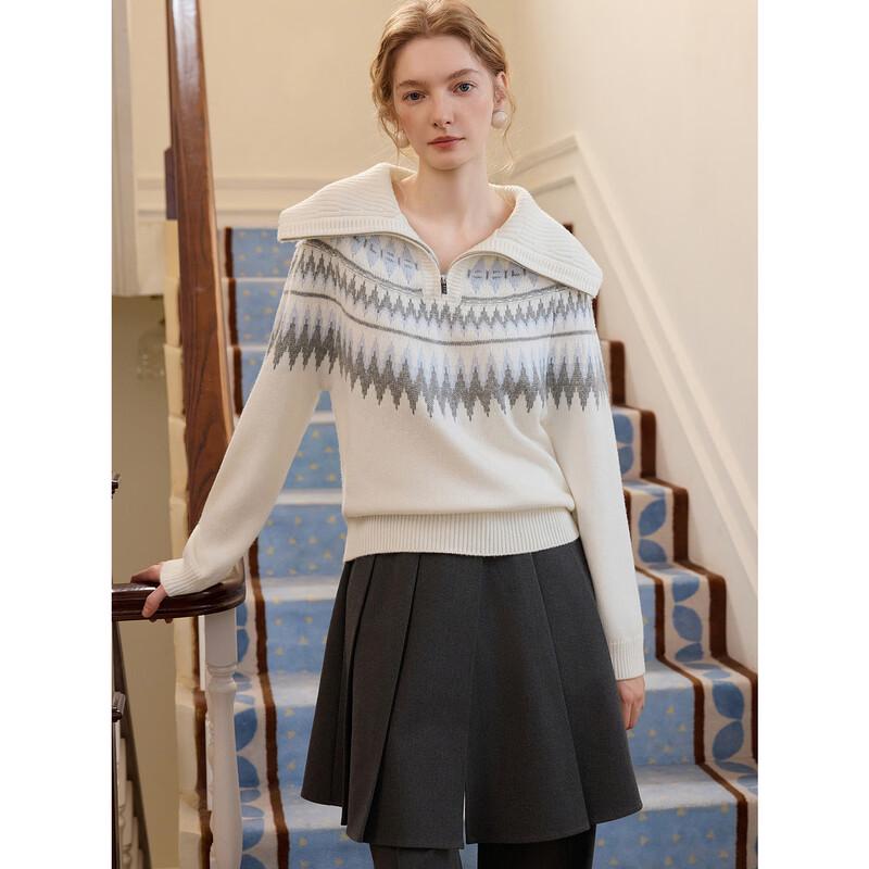 ELLE Women's Fair Isle Pullover Sweater