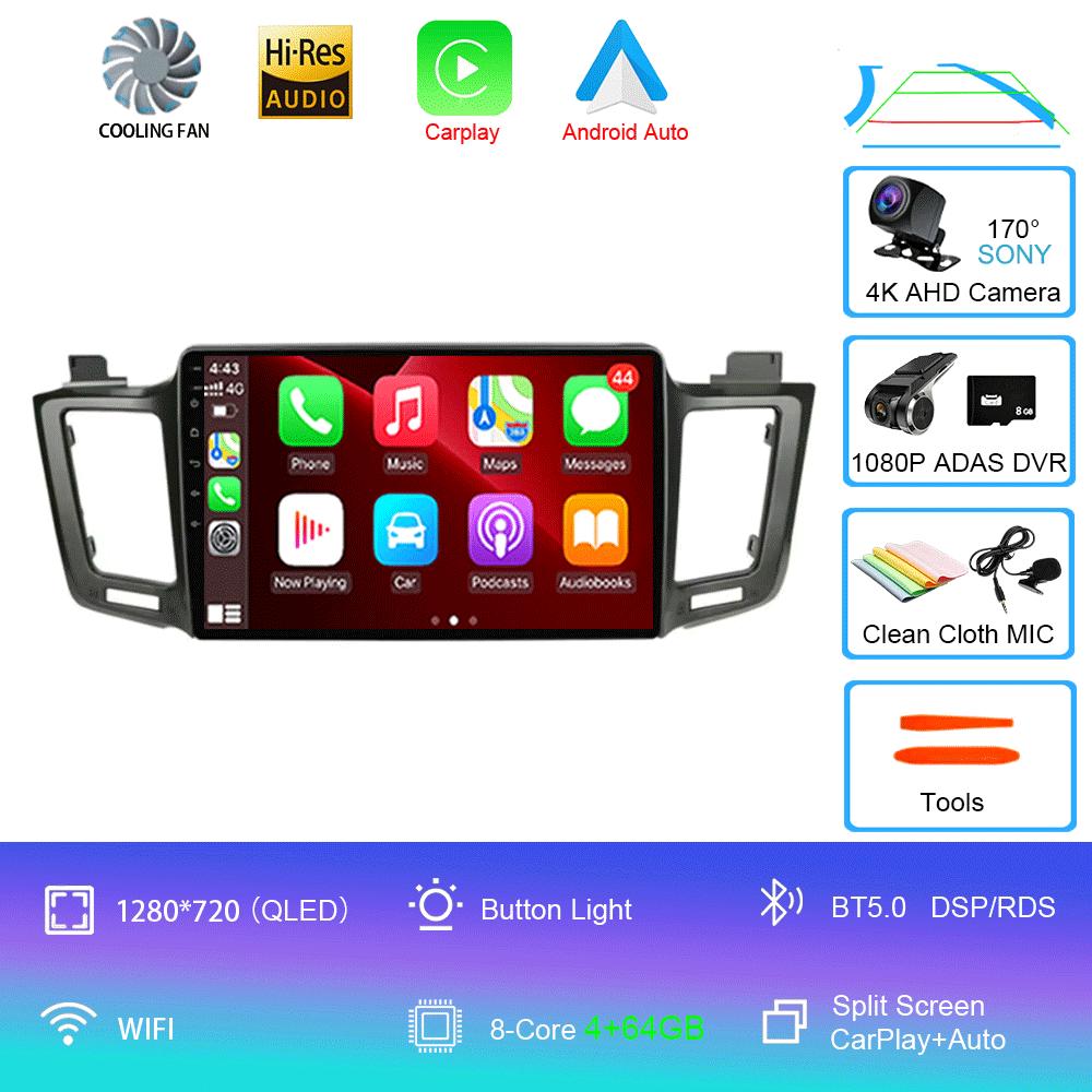 Android 14 For Toyota RAV4 RAV 4 2013 2014 2015 2016 2017 Multimedia Player 4G Carplay Car Radio GPS Stereo Head Unit Auto