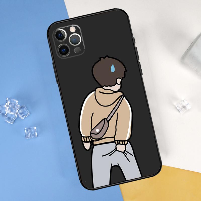 

Cartoon Couple Love Boy Girl Phone Case For iPhone 16 15 11 12 13 14 Pro Max Mini X XS Max XR Plus SE2 Full Protection Cover iPhone 13