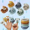 1/3Pcs Kids Bath Toys, Floating Animal & Stacking Boat Design, Squeeze Finger Puppets, Perfect for Holiday Gifts.