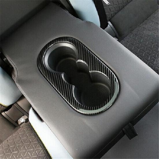 For Volkswagen ID.4 2021 2022 Carbon Fiber Rear Row Water Cup Holder Cover Trim