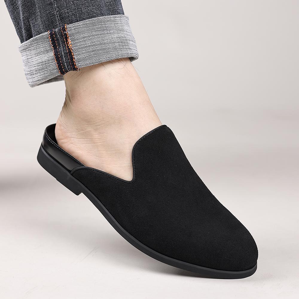 Fashion New Arrival Men's Muller Shoes Business Driving Flats Stylish Style Male Casual Shoes Outdoor Lazy Loafers Leather Slip On Flats