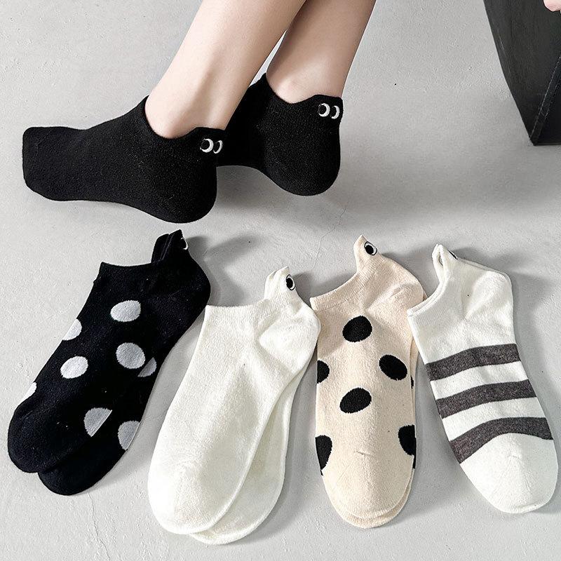 Ladies' Summer Thin Cartoon Heel Ear and Eye Invisible Short Socks