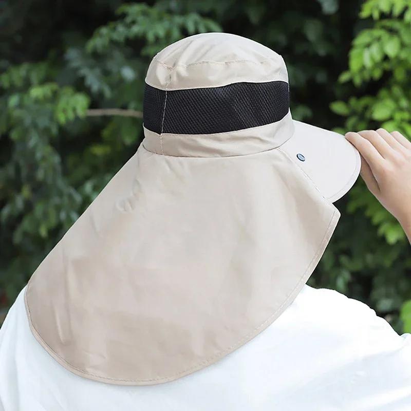 Summer Sun Hats UV Protection Outdoor Hunting Fishing Cap for Men Women Hiking Camping Visor Bucket Hat Removable Fisherman Hat