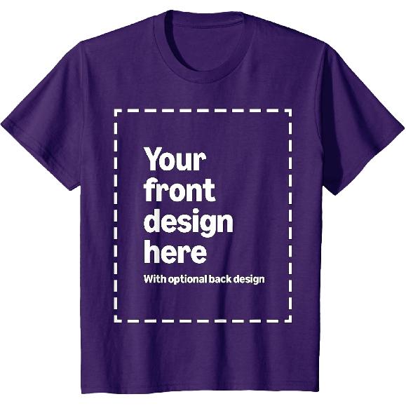 Custom Front & Back Print T-Shirt with Your Image for Men, Women and Kids by Modify by Amazon Merch On Demand