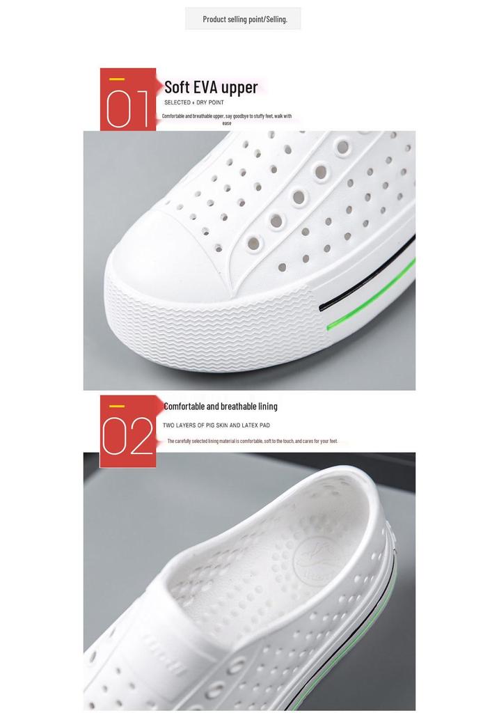 Women's Waterproof Breathable Slip-On Sandals with Thick Sole for Outdoor Summer Activities