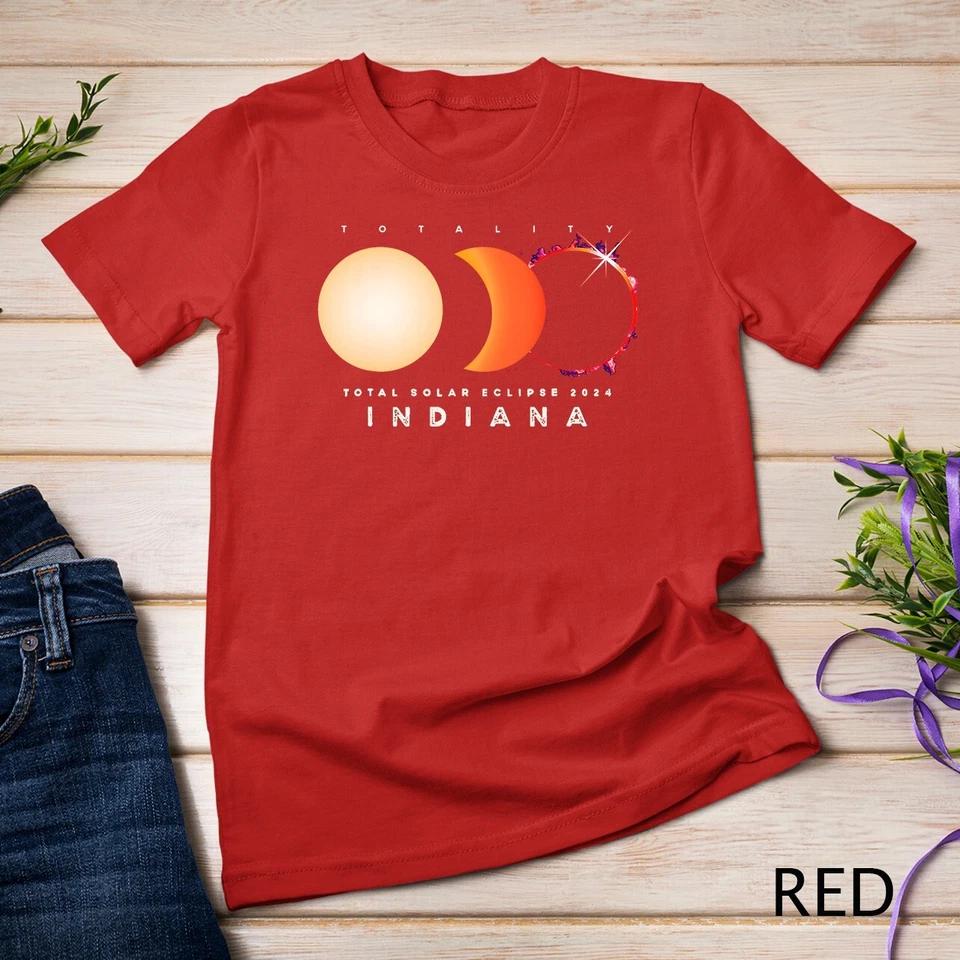 Solar Eclipse 2024 Total Eclipse Indiana America Graphic T-Shirt Unisex T-shirt 8 4XL