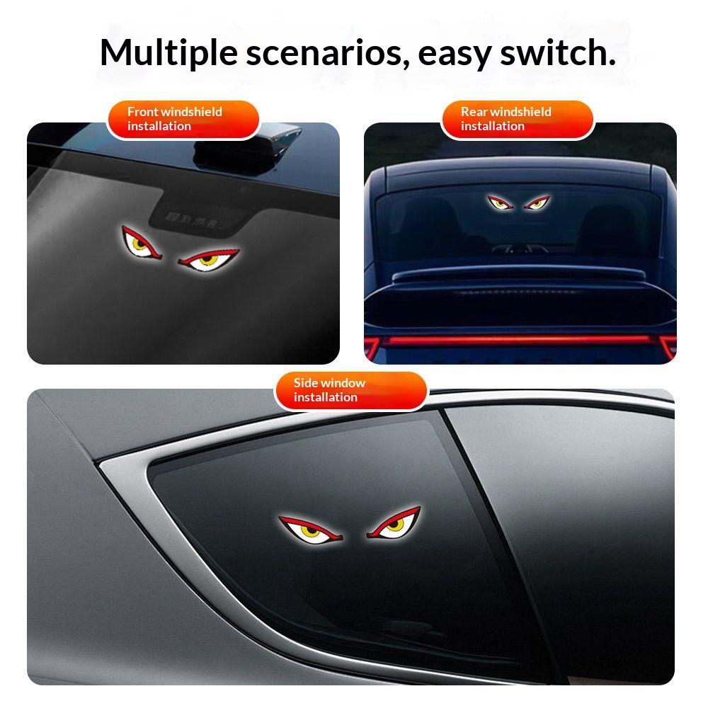 Car-mounted Demon Eye LED Solar Wireless Decorative Warning Light -Interior Window Blinking Neon Light