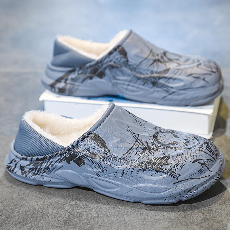 

Fashion Size 47 Winter Slippers For Men Eva Casual Shoe Indoor Outdoor Warm Plush Non-slip Platform Waterproof Young Fashion Footwear 46-47