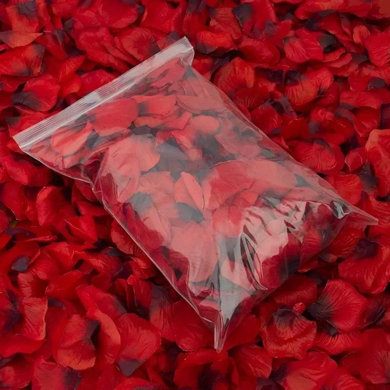 Colorful Artificial Fake Rose Petals Red Black Simulation Silk Flowers Petal Wedding Valentines Day Romantic Party Decoration