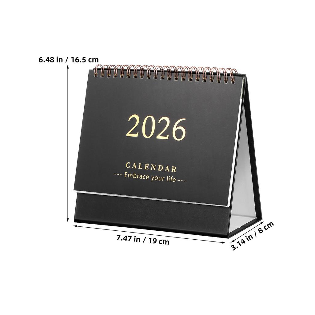 Minimalist Small Desk Calendar 2026 Compact Foldable Flip Stand Desktop Planner Monthly Schedule Calendar Yearly Planner
