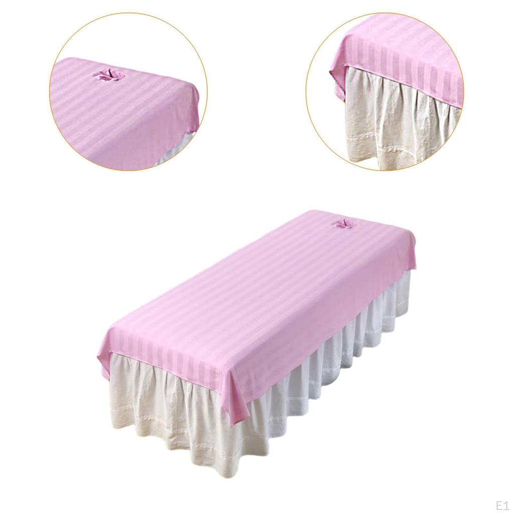 Beauty Bed Cover with Face Hole, Washable Protector for Massage Table in Indoor Settings