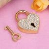 Mini Heart Archaize Padlocks With for Key Metal for Wish Lock Jewelry Box Diamonds Decorative Padlock for Lovers, Girls,