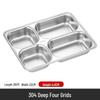 Thickened 304 Stainless Steel Divided Lunch Tray for Students