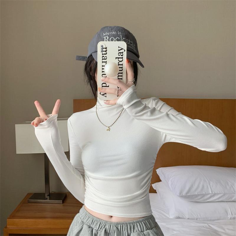 Interior Long Sleeved T-shirt Women's High Neck Base Shirt