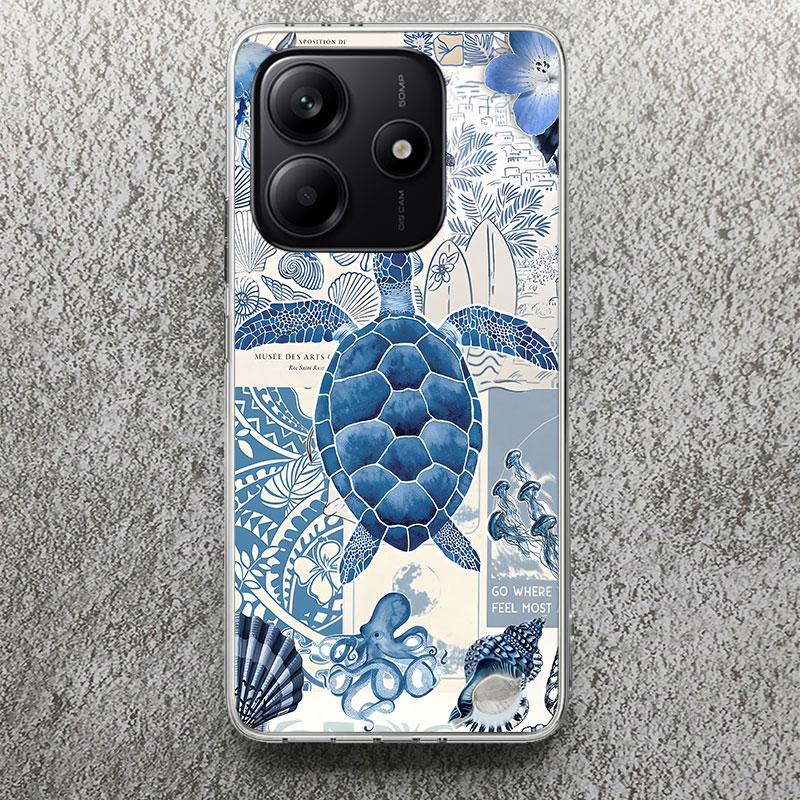 Ocean Starfish Sea Turtle Shark Phone Case For Xiaomi Redmi Note 14 14S 13 12S 12 10 10S 11 Pro Plus 11S 11E 11T 9 9S Soft Silic
