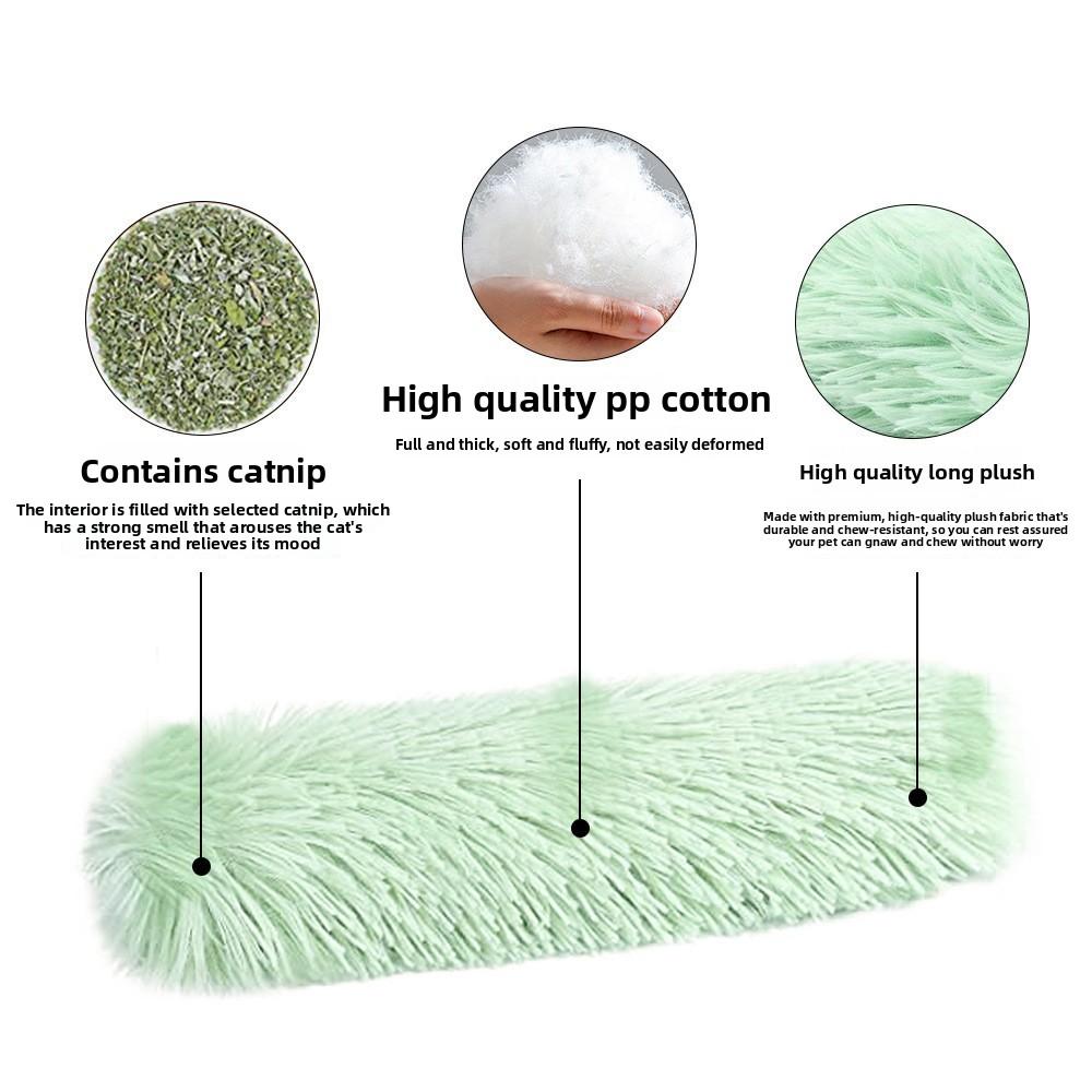 The Long Plush Strip Throw Pillow Contains Catnip Cat Pillows, Companion Cat Toys and Pet Supplies