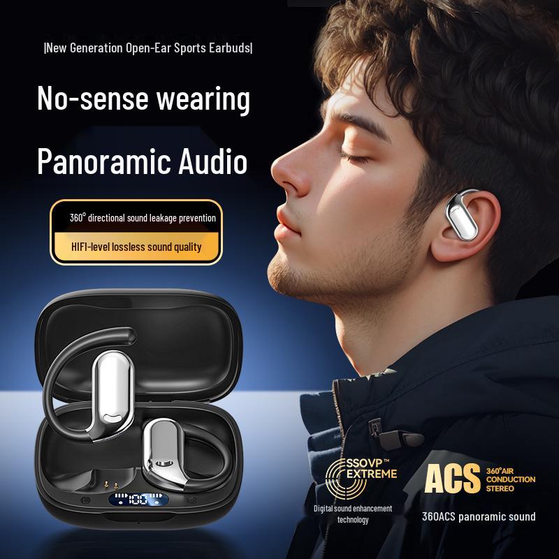 Bluetooth Ear-Hook Headset with HIFI Sound and Long Battery Life
