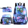 Rainbow Friends Surrounding Backpack Elementary School Student Starry Sky School Bag Three-piece Set