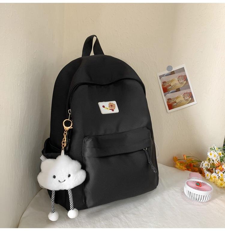 Schoolbag Japanese ins soft sister backpack Korean version solid color large capacity student schoolbag sweet and fresh girl casual backpack
