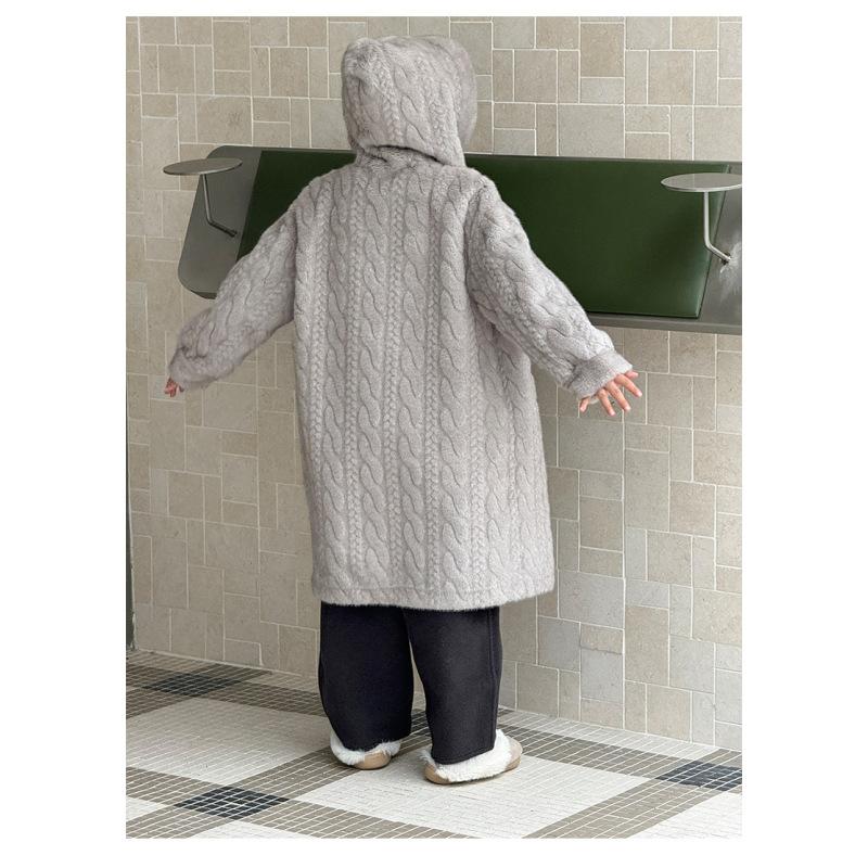 Dívčí kožich Dětský zahuštěný norkový sametový ekologický kožich Dětský zimní kabát