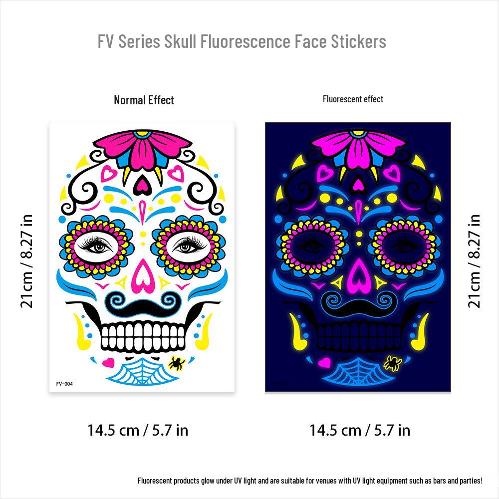 Creative Fluorescent Waterproof Full Arm and Face Tattoo Sticker