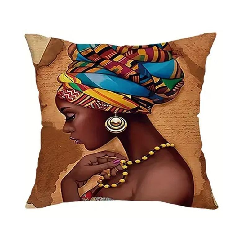 

1pc Throw Pillow Cover Indoor OutdoorWashable Traditional African style Pillowcase, Home Decor,Bed Sofa Chair Cushion Covers 18x18Inch