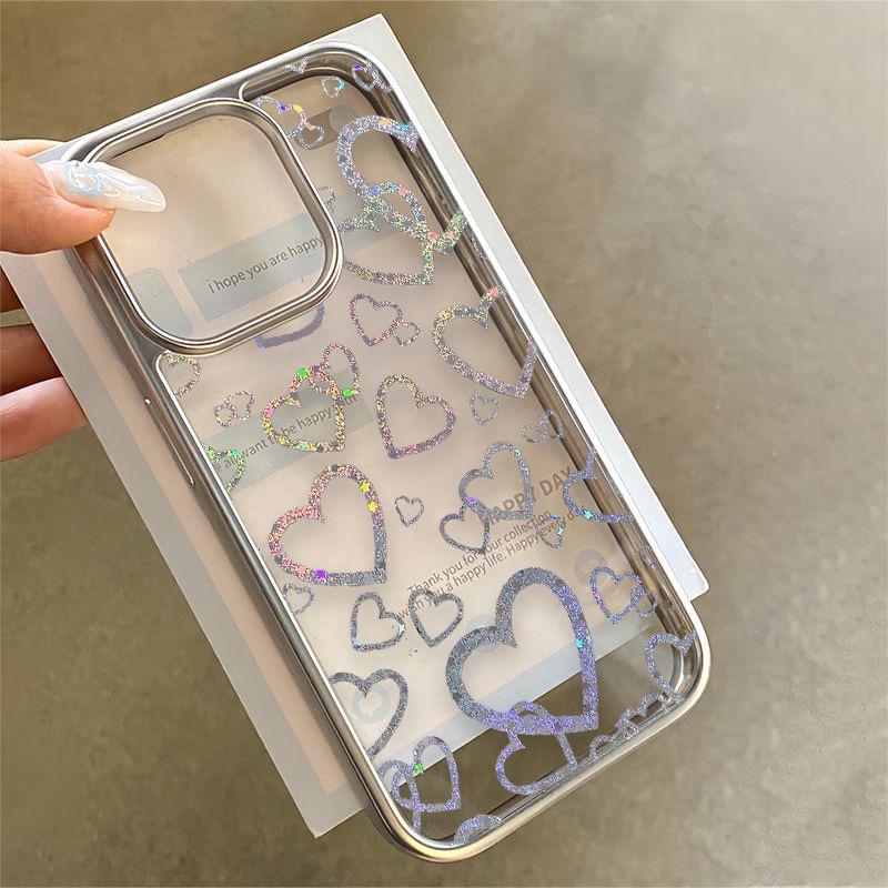 

Colorful Heart Pattern Soft Phone Case for Apple 17Pro, 16ProMax, 15, 14/13, XR iPhone 17 Pro Max