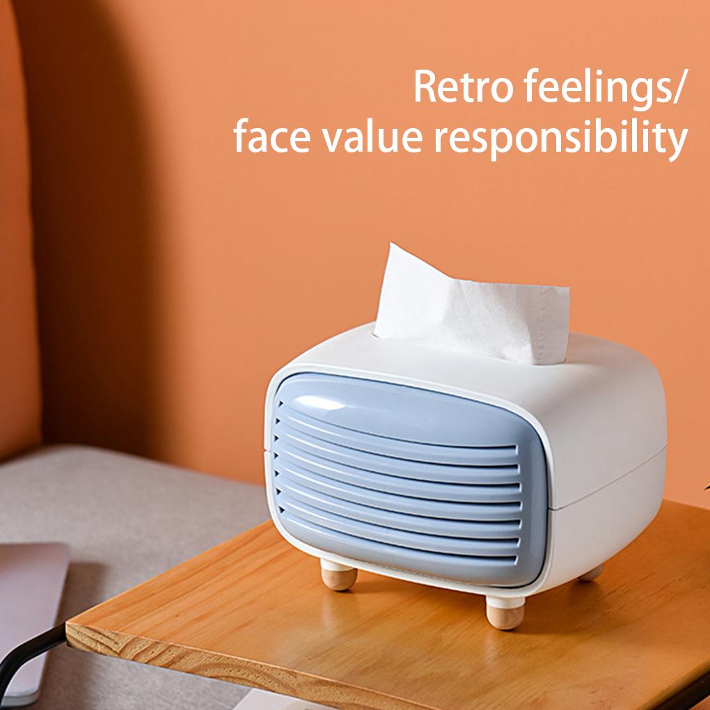 Radio Box Paper Case Desktop Dispenser Napkin Holder Living Room Business Bathroom Kitchen Storage Cover Decoration