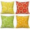 New Nordic Linen Pillowcase Summer Fruit Print Pillowcase Sofa Cushion Cover Home Furnishing